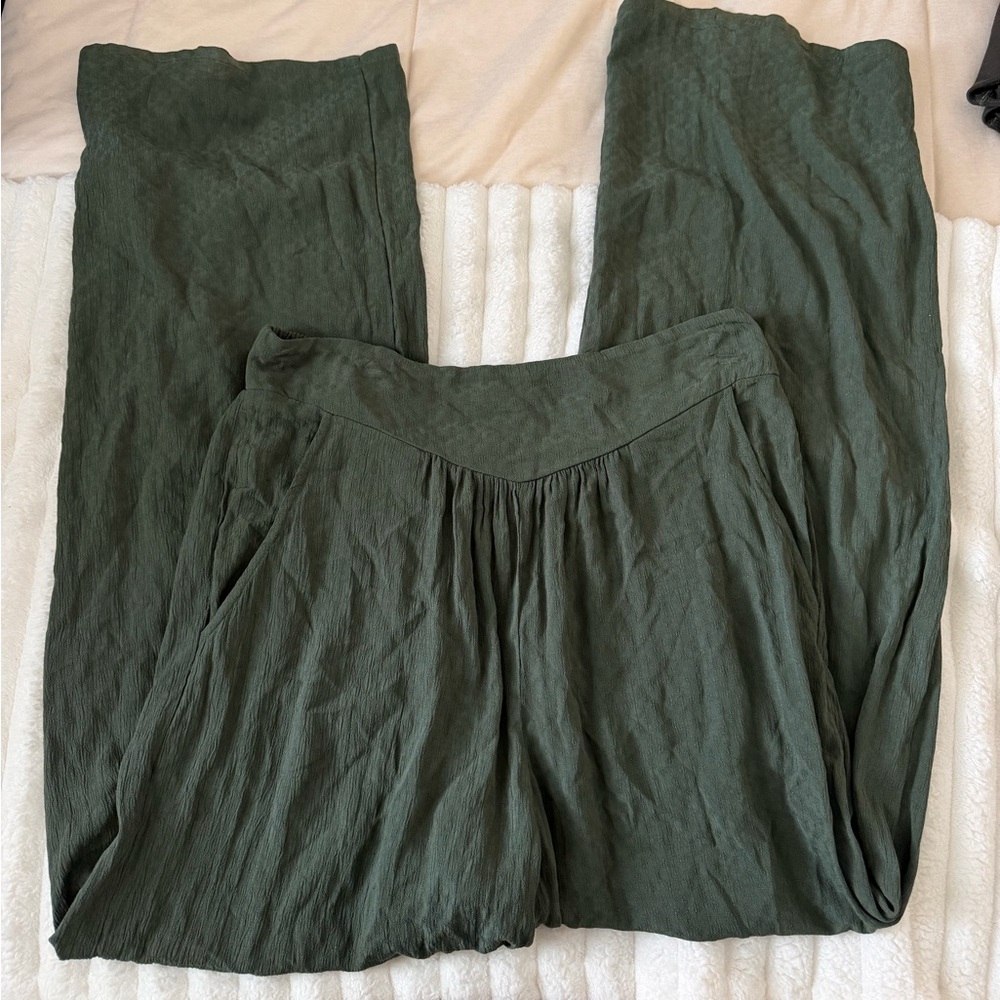 Kingston grey Olive Green Wide Leg Pants - Picture 3 of 8